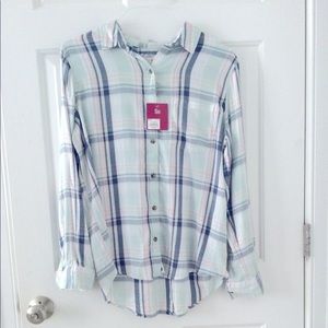 NWT Plaid Button Down